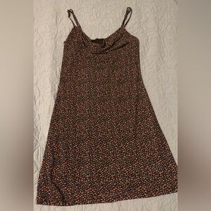 Forever 21 Black Floral Mini Dress (cowl neck)